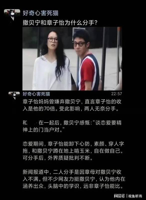  收入鸿沟与价值错位：撒贝宁与章子怡情感破裂的技术复盘 娱乐新闻